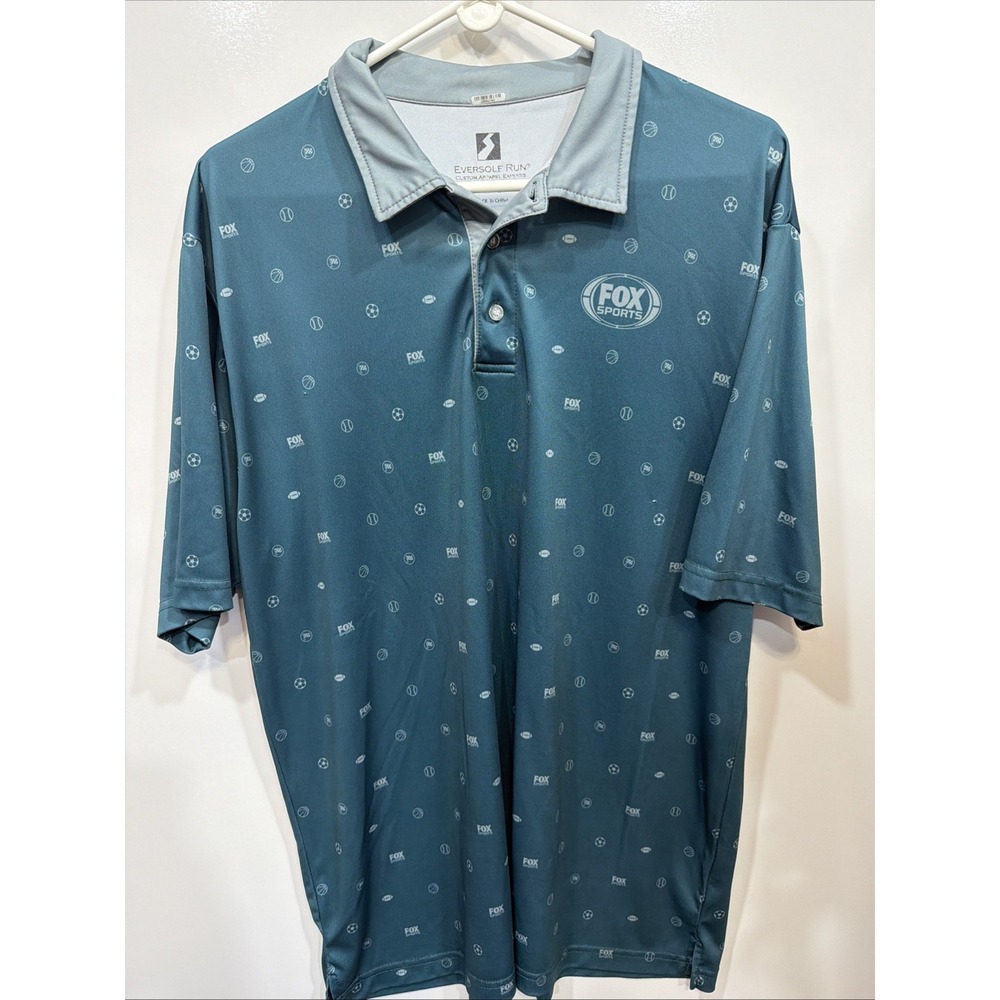 Eversole Run Fox‎ Sports  Men's Golf Polo Shirt Size XL  Extra Large- Green/Teal